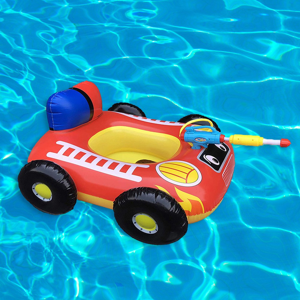 Inflatable Sprinkler Children Cartoon Car Swimming Ring Floating Seat  Swimming Circle Water Gun Toys | Shopee Philippines
