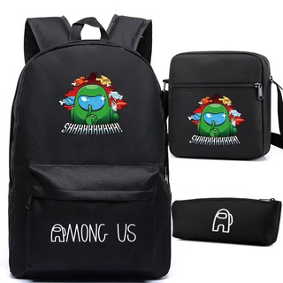 3pcs Among of Us 3D Backpack Children Cartoon Anime School Bag Laptop Rucksack Girl Boy Knapsack Tra #7