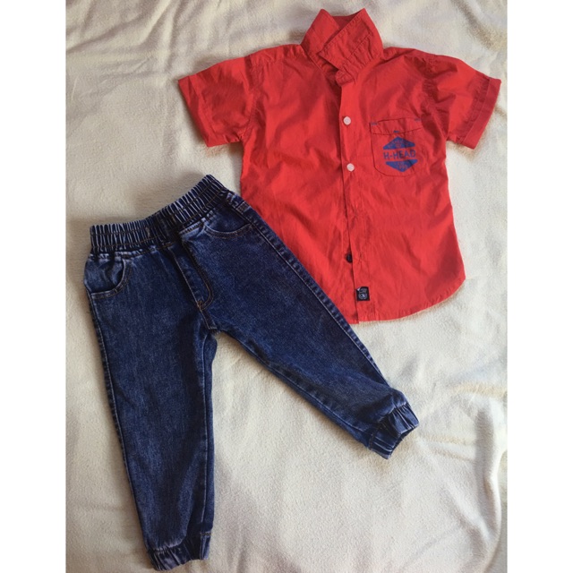 jogger pants with polo shirt