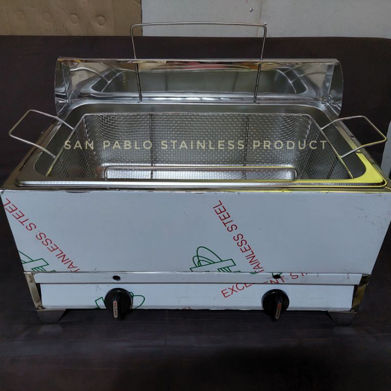 jumbo deep fryer full size pure stainless double burner 12liters oil