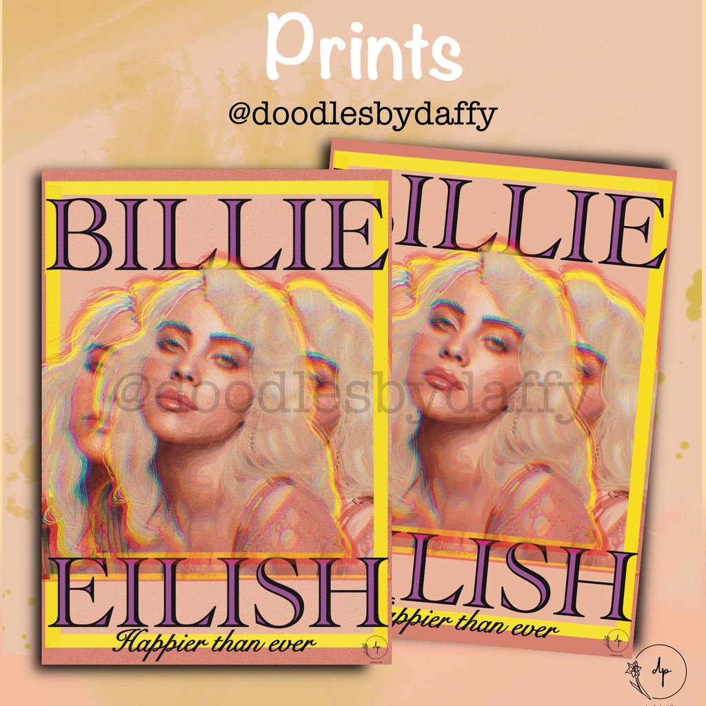 Billie Eilish Original Fanart Happier Than Ever Poster/ Art Print