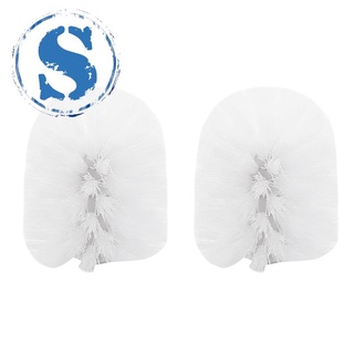 [Hot sale]Replacement Spare Bathroom Accessory Plain Plastic Toilet Cleaning Brushes Head Holders White (2x White Heads) #1