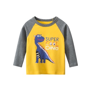 2-8 years old cheap cotton loose children's wear boys girls cute cartoon Long Sleeve T-Shirt Top bottoming shirt 3032 #2