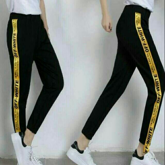 off white jogging pants