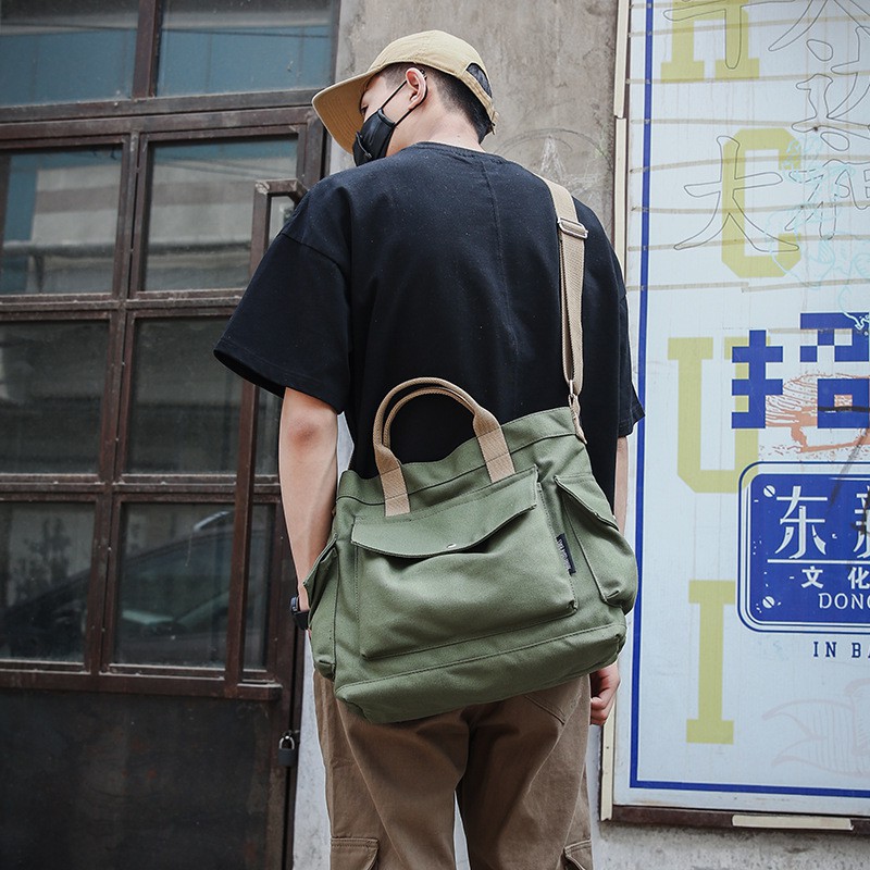 Vintage Men Canvas Messenger Bags Female hand bag Large Cloth Shoulder Bags Shopping Tote