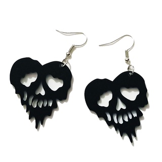 san* Skull Spider Earrings Smiling Face Pumpkin Bat Moon Earrings Girls Holiday #3