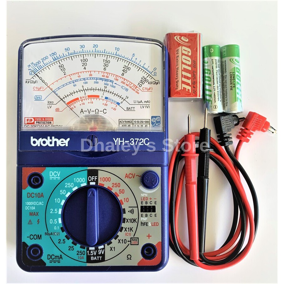 Brother YH372C Multitester Multimeter Analog Tester with Continuity