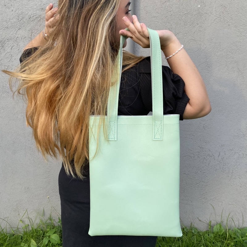 Limited Edition Definite Co. Pastel Color Leather Tote Bag Shopee
