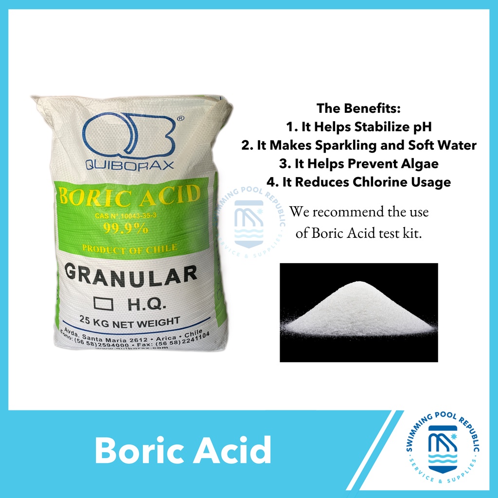 Boric Acid 25kg Flakes Borate Increaser Swimming Pool Chemicals