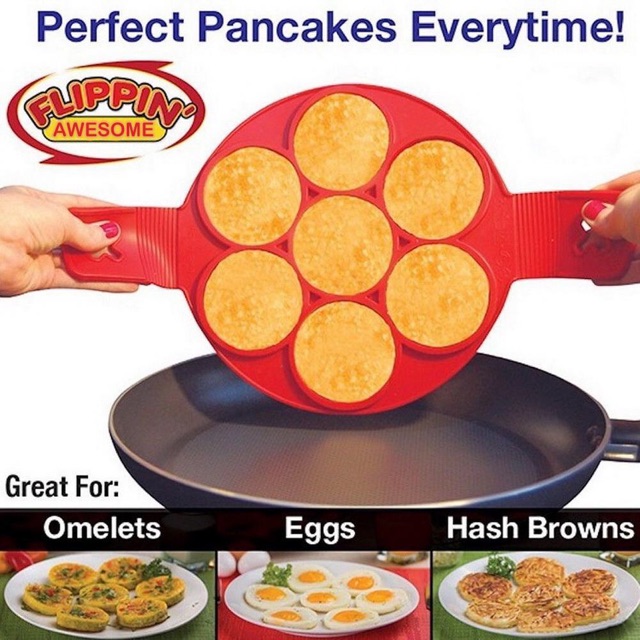 Silicone Non Stick Flipper Pancake Pan Perfect Breakfast Maker Egg Omelette W0C7 