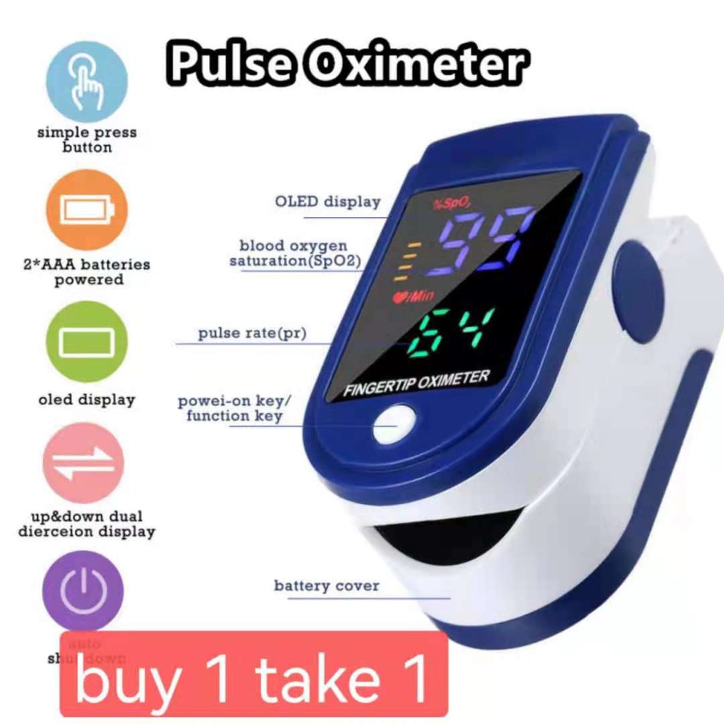 BUY 1 TAKE 1Fingertip Pulse Oximeter OLED Digital Display Blood Oxygen ...