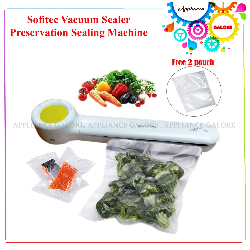 Vacuum Sealer Preservation Sealing Machine w/ free 2pcs Plastic & Tupperware Sofitec SVS9358