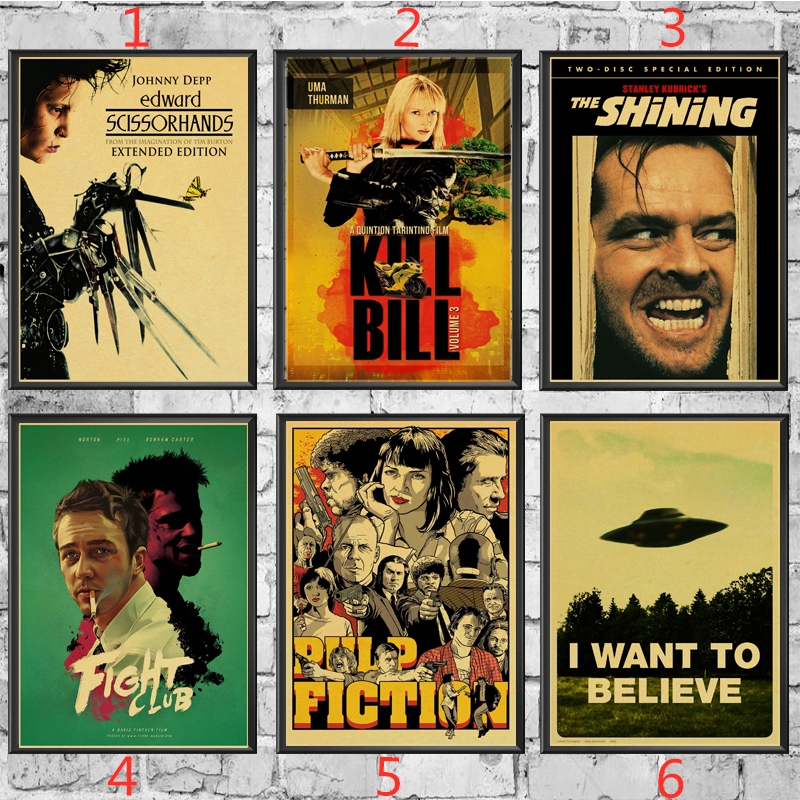 Classic Movie Fight Club/Pulp Fiction/Shining/Kill Bill Poster Vintage Wall  Stickers For Living Room Home Decoration | Shopee Philippines
