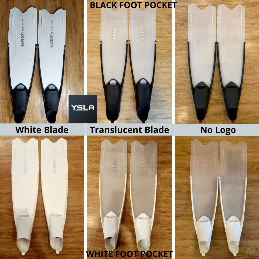 Wave Freedive and Spearfishing Long Freediving Fins White Shopee