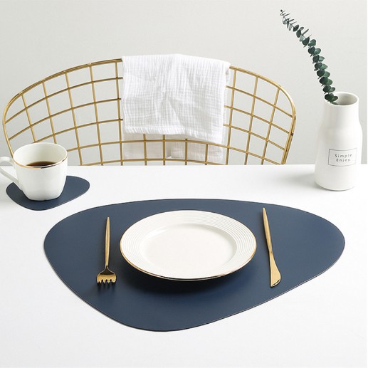 Western Coaster/Placemat Solid Color Luxury Leather Placemat Coaster