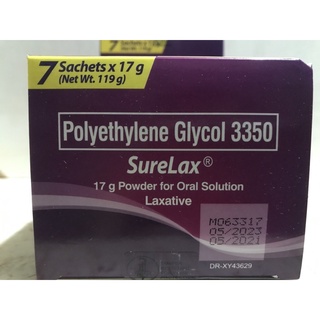 Polyethylene Surelax Powder Sachet 17g [7 & 14 sachets] | Shopee ...