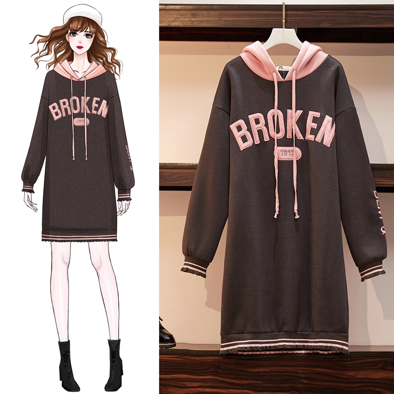 long sleeve hooded sweater dress