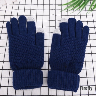 <firefly> knitted Winter  Warm Wool Gloves Touch Screen Gloves Man Women Winter Gloves #7