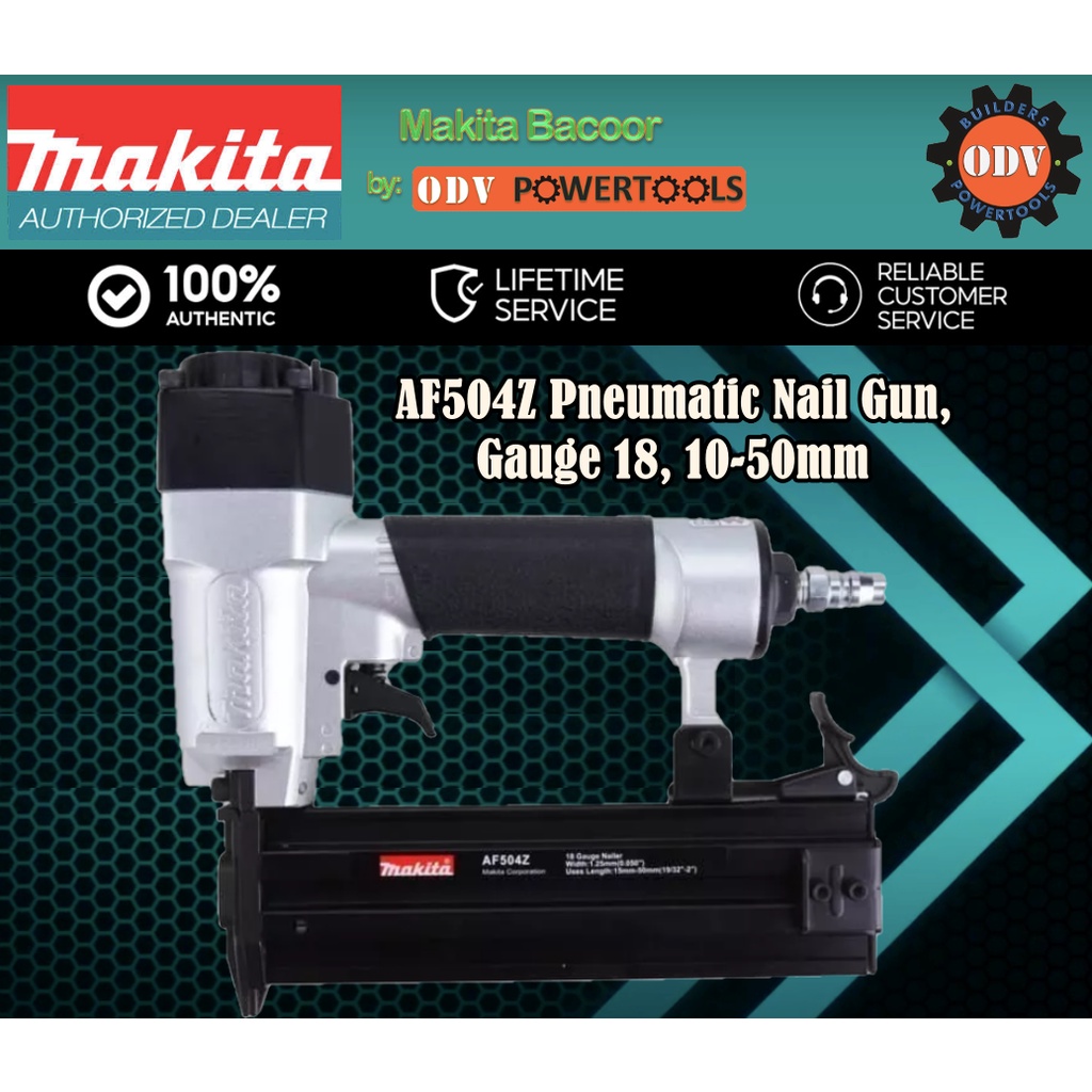 Makita AF504Z Pneumatic Nail Gun, Gauge 18, 1050mm ODV POWERTOOLS