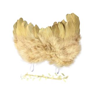 [LUCKY] Infant Newborn Leaves Headband + Feather Angel Wings Costume Baby Photograph Props #5