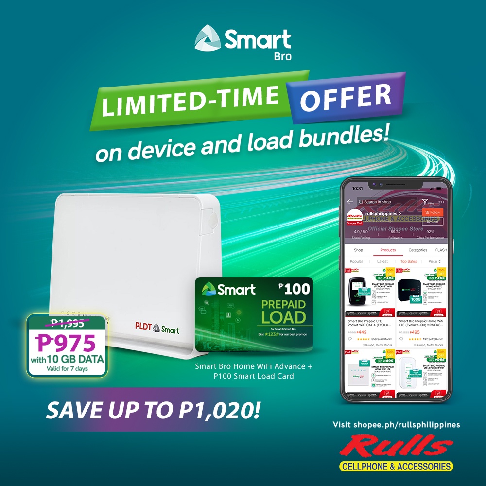 Smart Prepaid Home Wifi Evoluzn Id4 Lte A With Free 10gb Data P100 Smart Load Card Shopee 7951