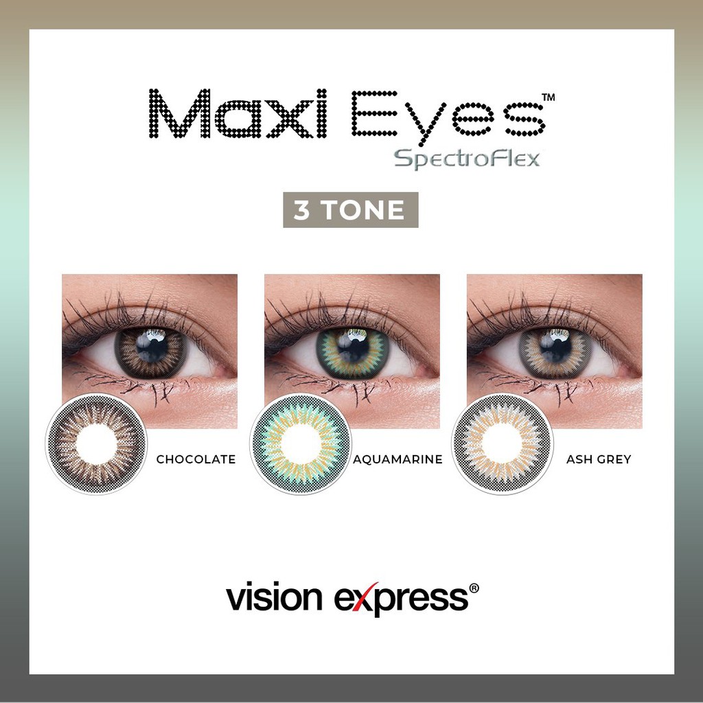 Maxi Eyes 3 Tone Natural Color (Chocolate, Ash Grey) -Colored Contact ...