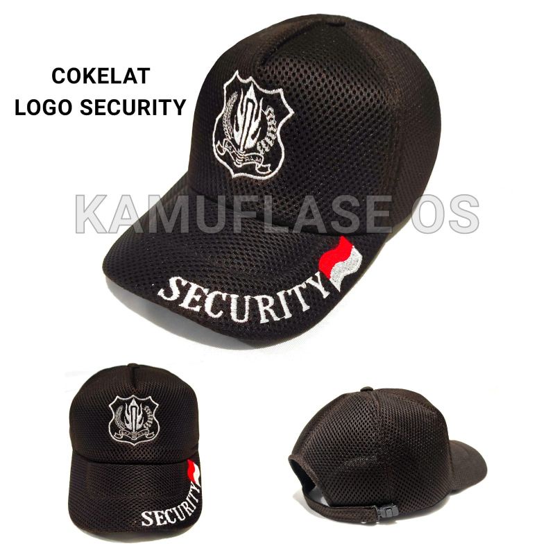 HITAM Wholesaler! Security Hat Black And Brown Embroidered SECURITY Hat