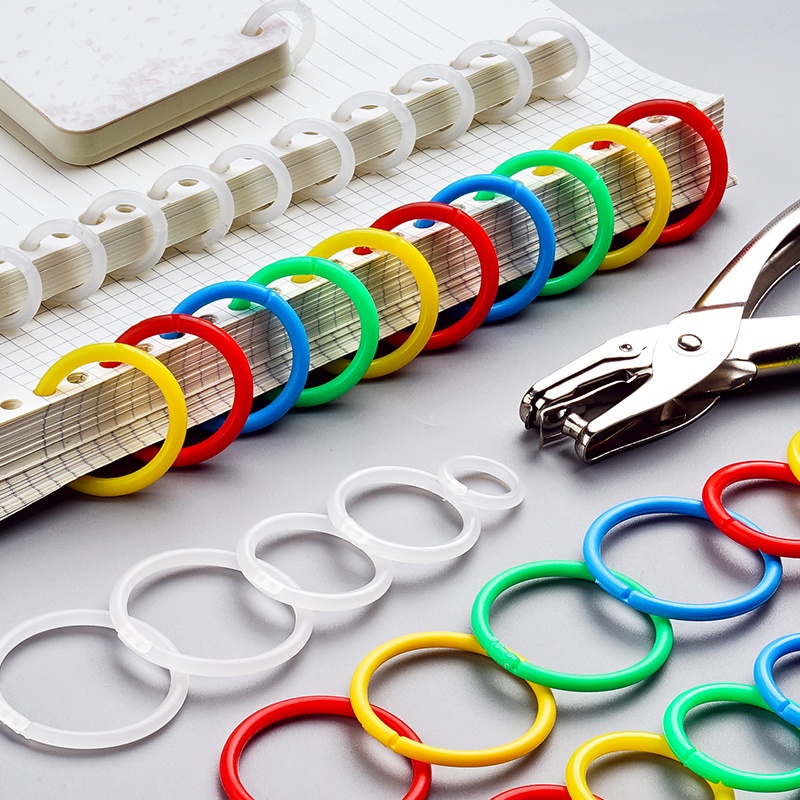 Licao50Pcs Plastic Loose Leaf Binders Ring, Book Binding Spine, Binding