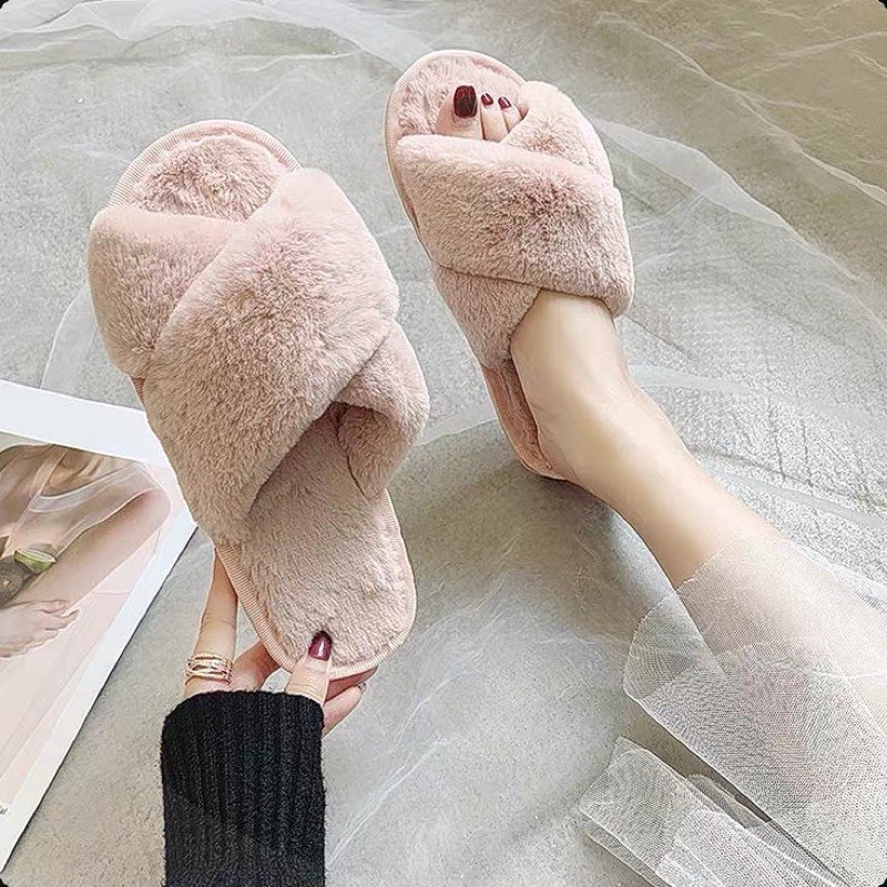 Women Plush Indoor Slippers Bedroom Slippers | Shopee Philippines