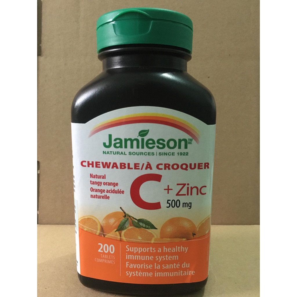 Jamieson Chewable Vitamin C 500mg Plus Zinc 2mg Tablets Shopee