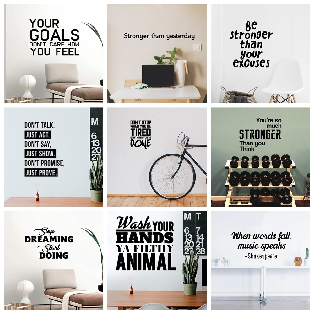 Modern Sentence Inspirational Wall Sticker For Bedroom ...