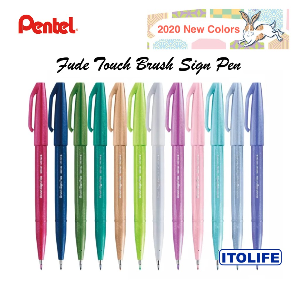 Pentel Fude Touch Brush Pen 2020 New Colors 1pc Shopee Philippines