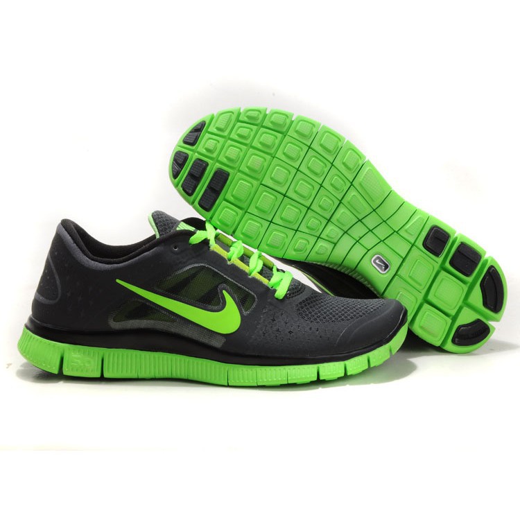nike running shoes black and green