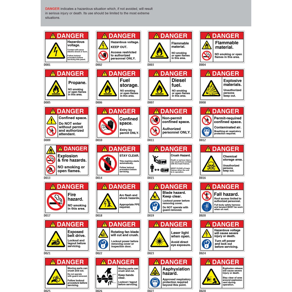 Safety Signs Danger Vinyl Sticker with Lamination Signage | Shopee ...