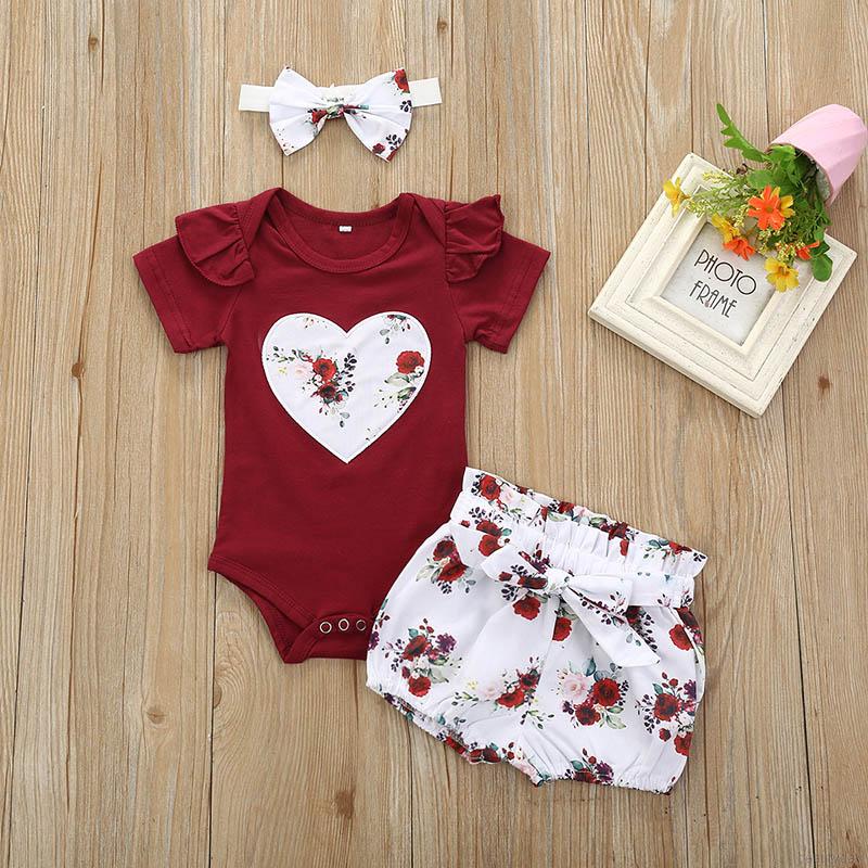 COD Ready Stock Kids Terno Romper Floral+Pants+Headband 3Pcs Toddler ...