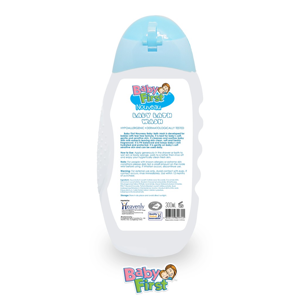 Baby First Nouveau Baby Bath Wash 300ml Milk Scent