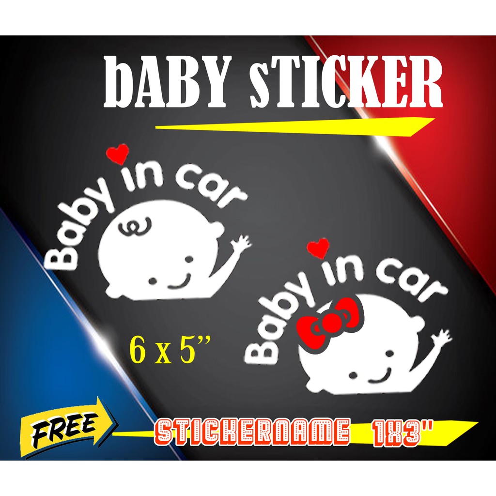 Baby in Car Boy/Girl CUT OUT Car Sticker | Shopee Philippines