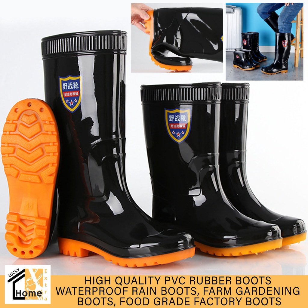 Lucky Waterproof Rain Rubber Boots, Farm Gardening Boots, Food Grade