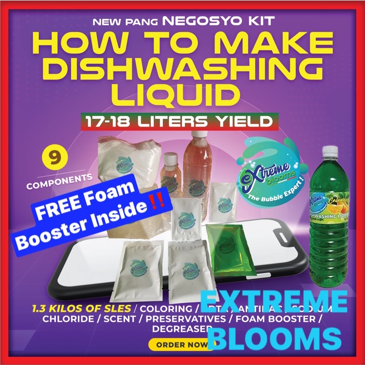 Dishwashing Liquid Kit Raw Materials 17 18L Yield 9 Components by