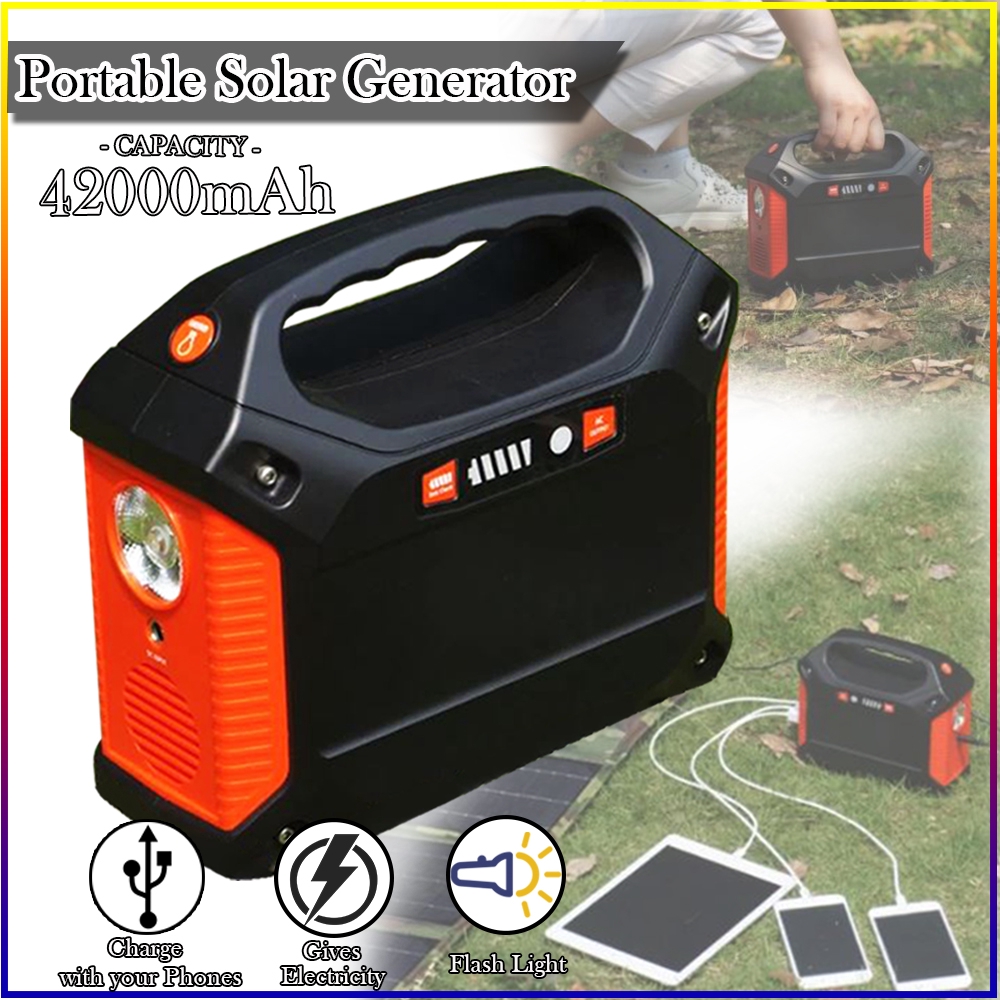 Portable Lithium Battery Solar Generator 42000mAh / 3.7V(155wH) Energy