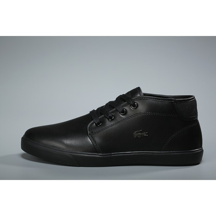 lacoste all black leather shoes