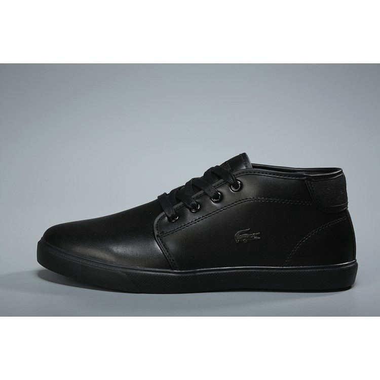 lacoste black leather shoes
