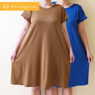 The Orange Cat WD21 Fits to XXL - Stretchable Maternity Midi Dress Flowy Dress Plus Size