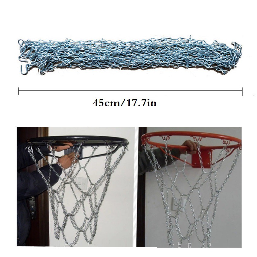 Goal Basketball Net Indoor Hoop Galvanized Steel Chain Standard Training Sports 