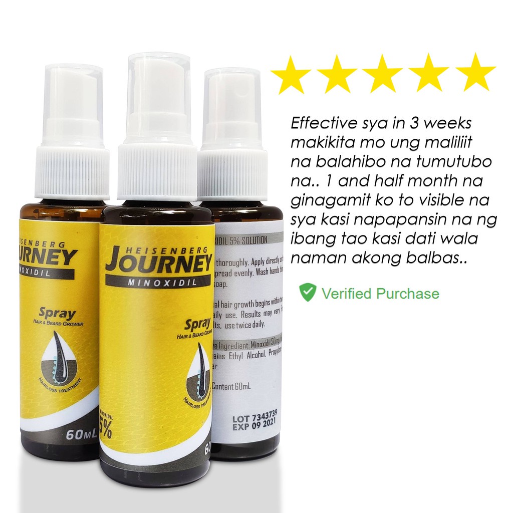 Heisenberg Journey Hair Grower Minoxidil 5% Spray Solution (Set of | Shopee Philippines