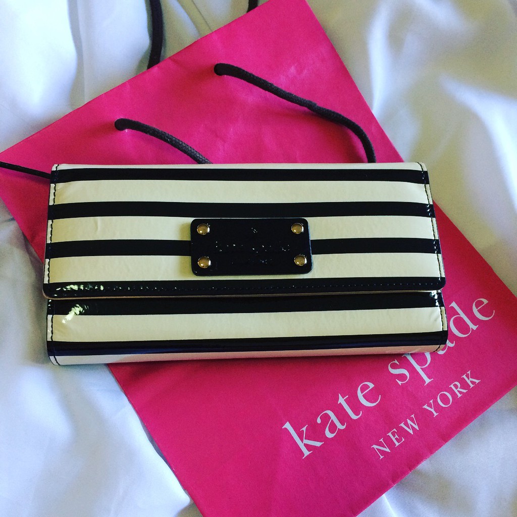 KATE SPADE Sandra Wellesley Patent Leather Trifold Wallet | Shopee  Philippines