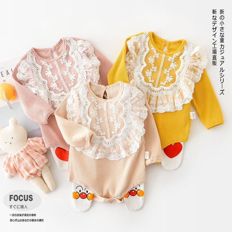 long sleeve lace romper baby