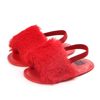 baby girl fur sandals