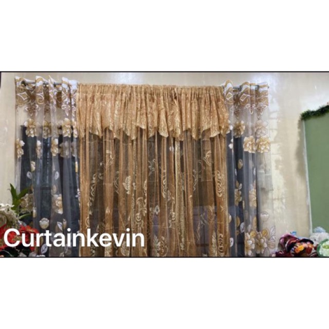 Super Promotion New Lace Curtain Window Door Room Home Living Divider Sheer Drape Decoration Shopee Philippines