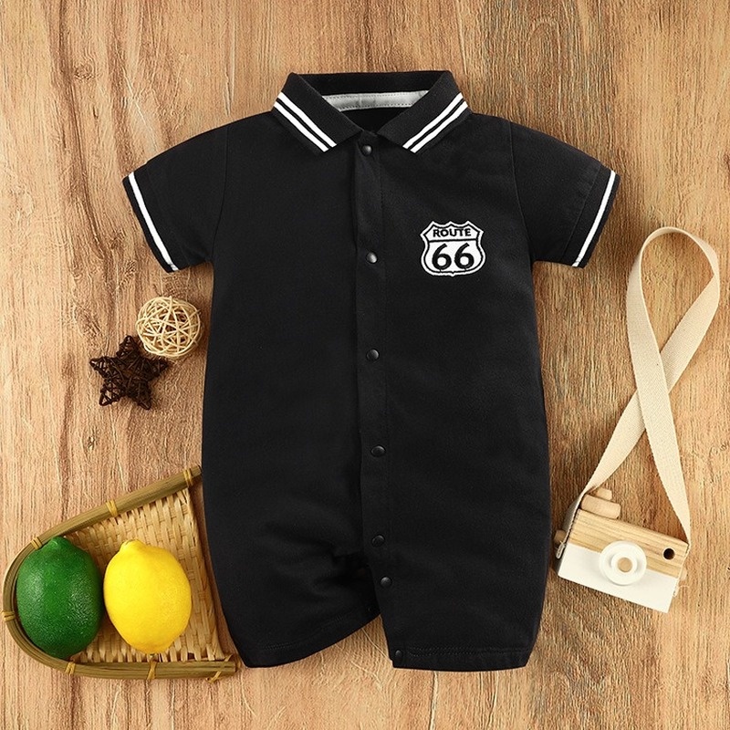 Toddle boy Romper Clothes Baby Summer Gentleman Korean Fashion Cotton Short Sleeves Jumpsuit Boys Polo Jumper Onesie